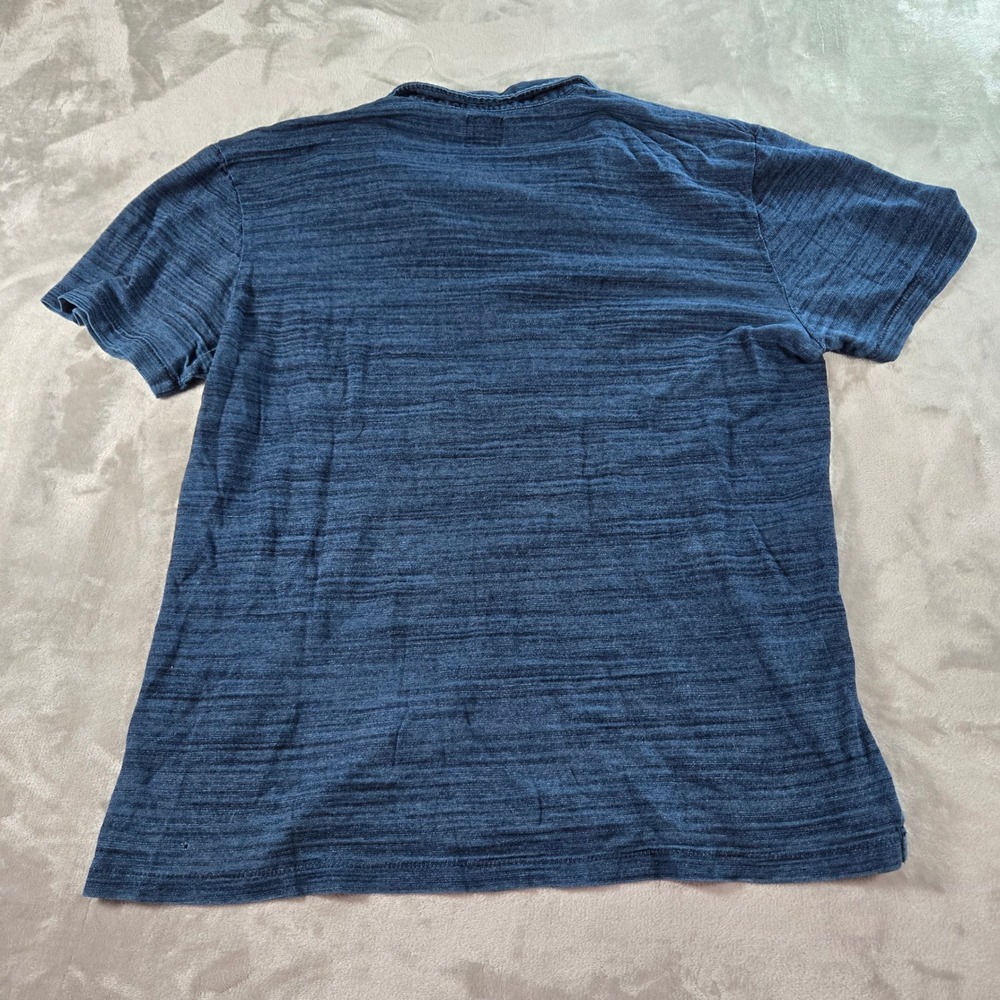 Faherty Brand Mens Polo Shirt Large Blue Indigo Cotton Short Sleeve Casual Top - Picture 7 of 8